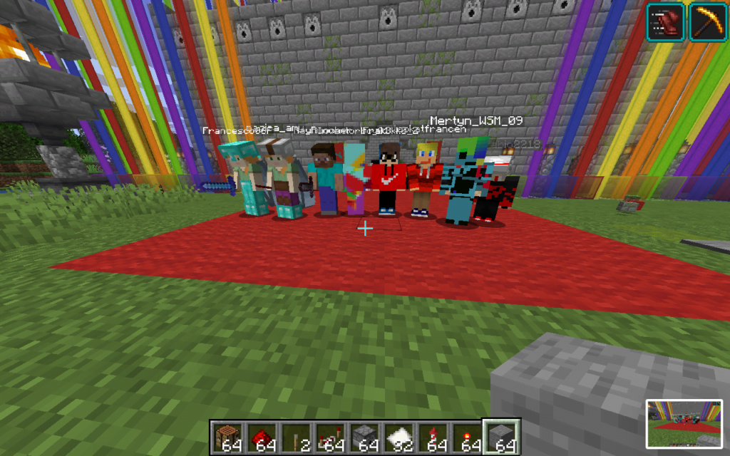 Group picture of our participants inside Minecraft